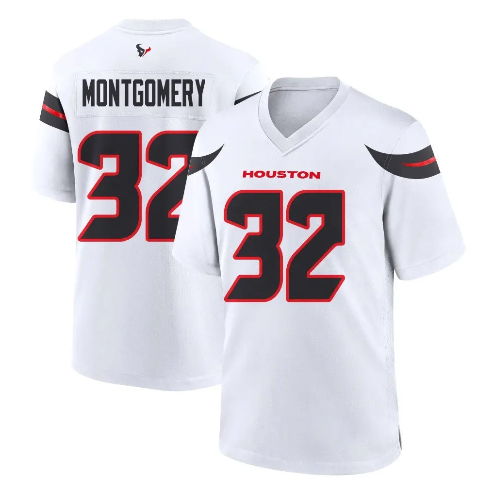 Punc H.Texans #32 David Montgomery Player White Home Game Stitched Jerseys