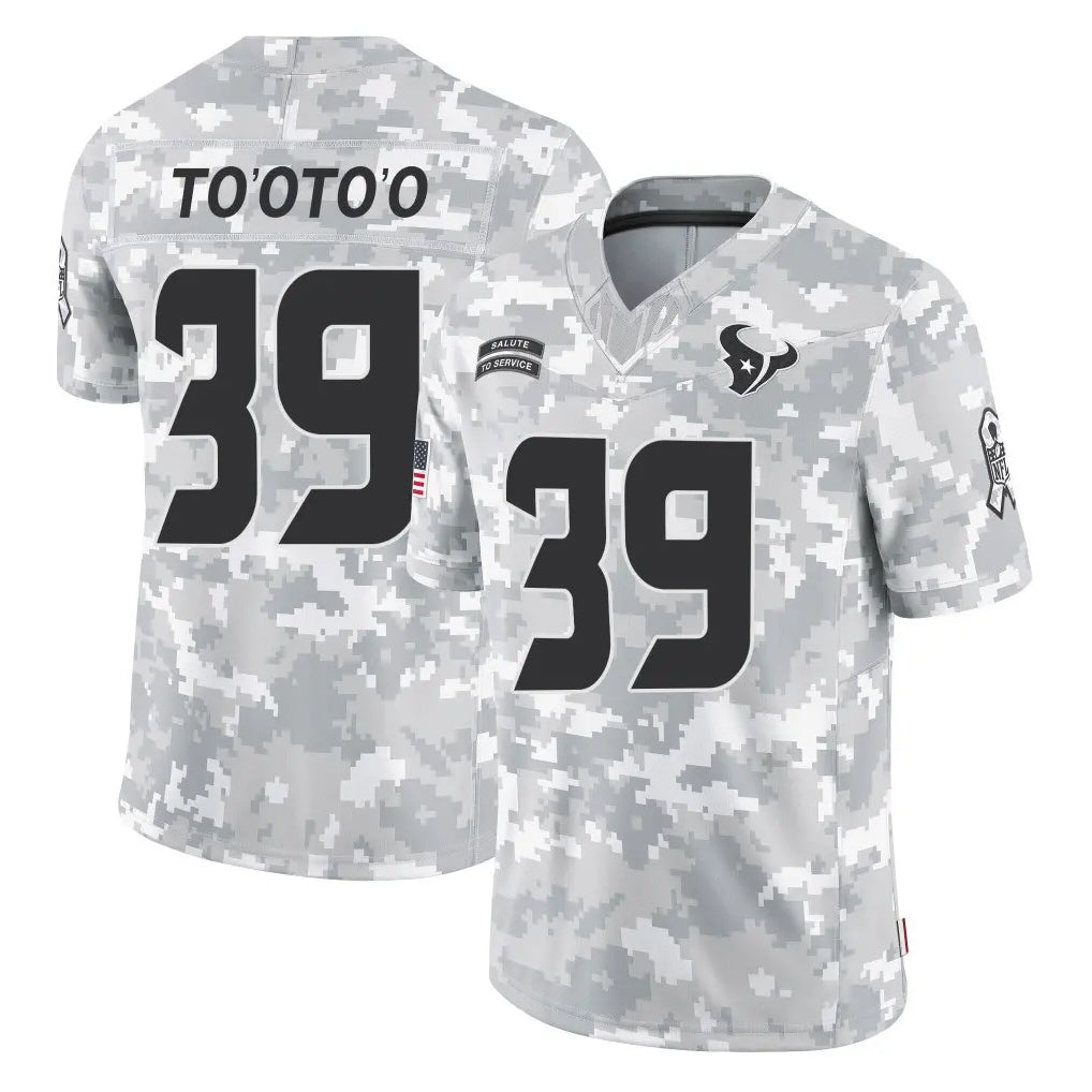Punc H.Texans #39 Henry To'oTo'o Player Arctic Camo Salute To Service Limited Game Stitched Jerseys