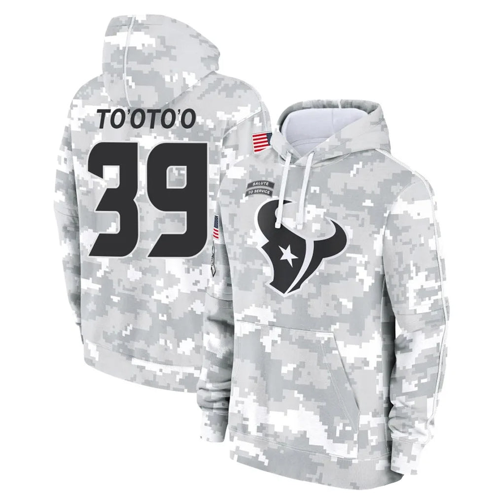 Punc H.Texans #39 Henry To'oTo'o Player Arctic Camo Salute to Service Hoodies Limited Game Stitched Jerseys
