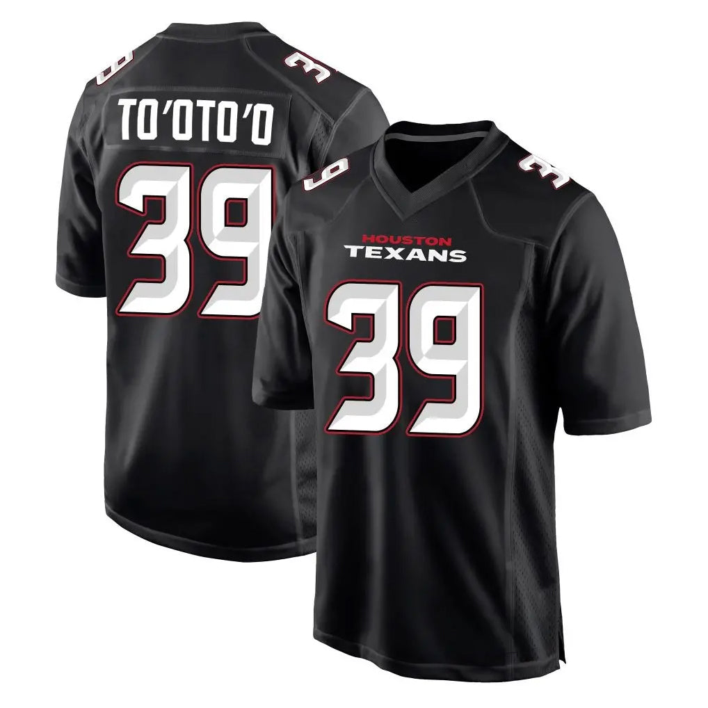 Punc H.Texans #39 Henry To'oTo'o Player Carbon Black Fashion Home Game Stitched Jerseys
