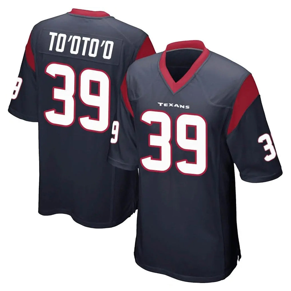 Punc H.Texans #39 Henry To'oTo'o Player Navy Home Game Stitched Jerseys