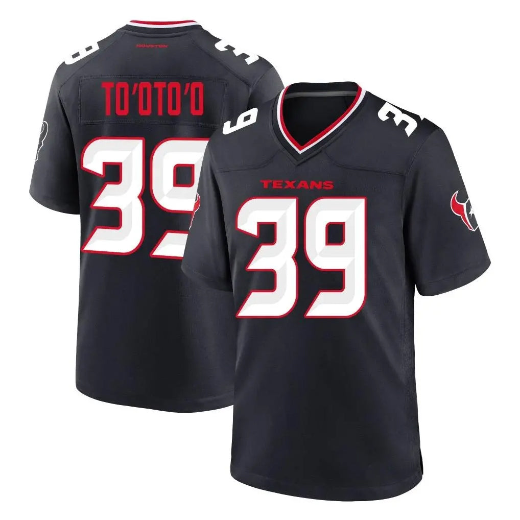 Punc H.Texans #39 Henry To'oTo'o Player Navy Team Home Game Stitched Jerseys