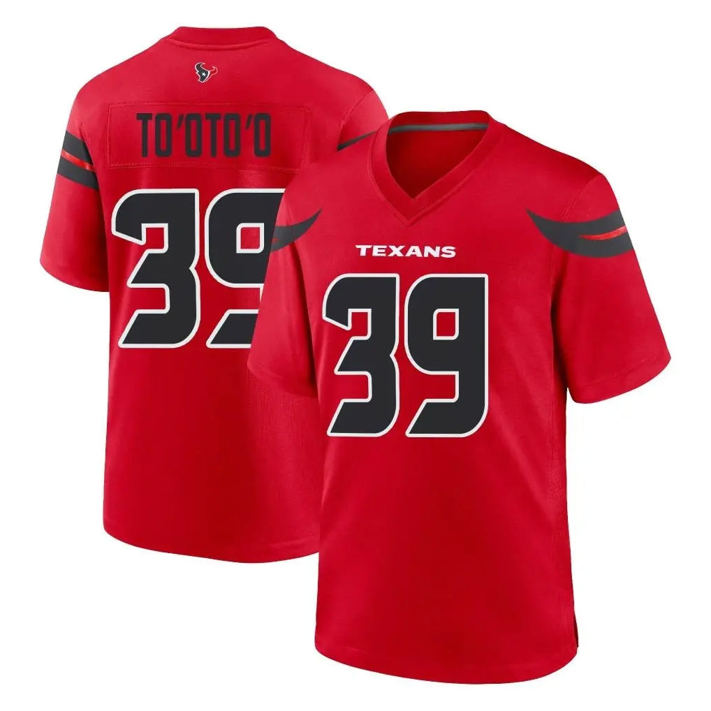 Punc H.Texans #39 Henry To'oTo'o Player Red Alternate Home Game Stitched Jerseys