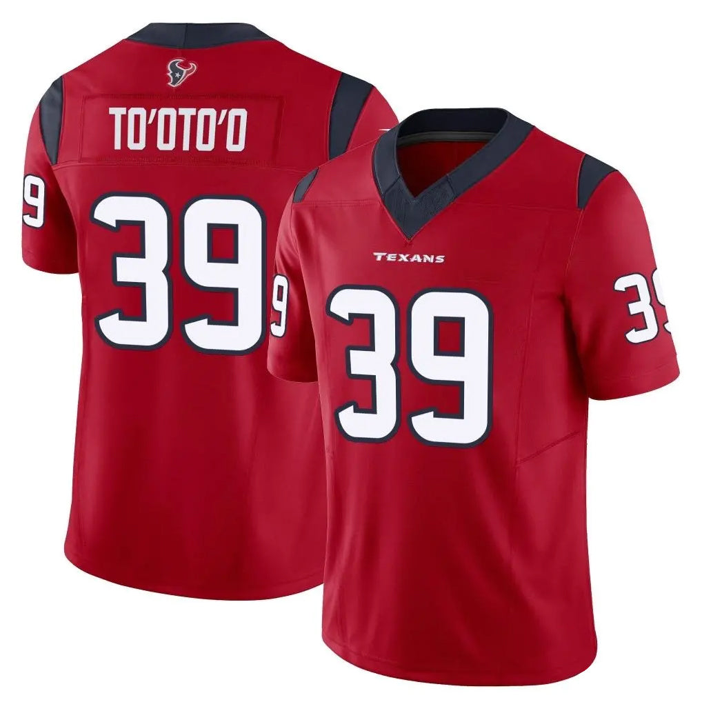 Punc H.Texans #39 Henry To'oTo'o Player Red Limited Vapor F.U.S.E. Home Game Stitched Jerseys