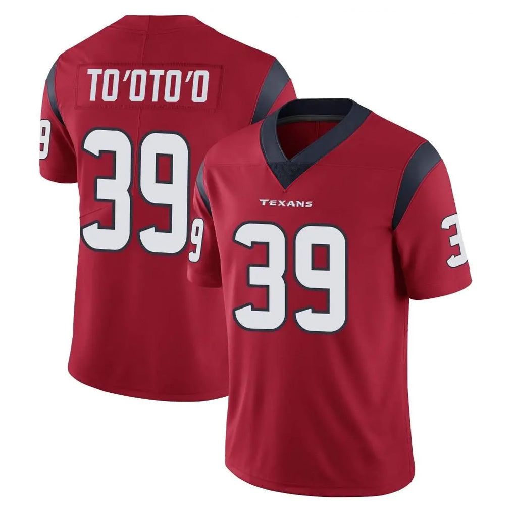 Punc H.Texans #39 Henry To'oTo'o Player Red Limited Vapor Untouchable Home Game Stitched Jerseys