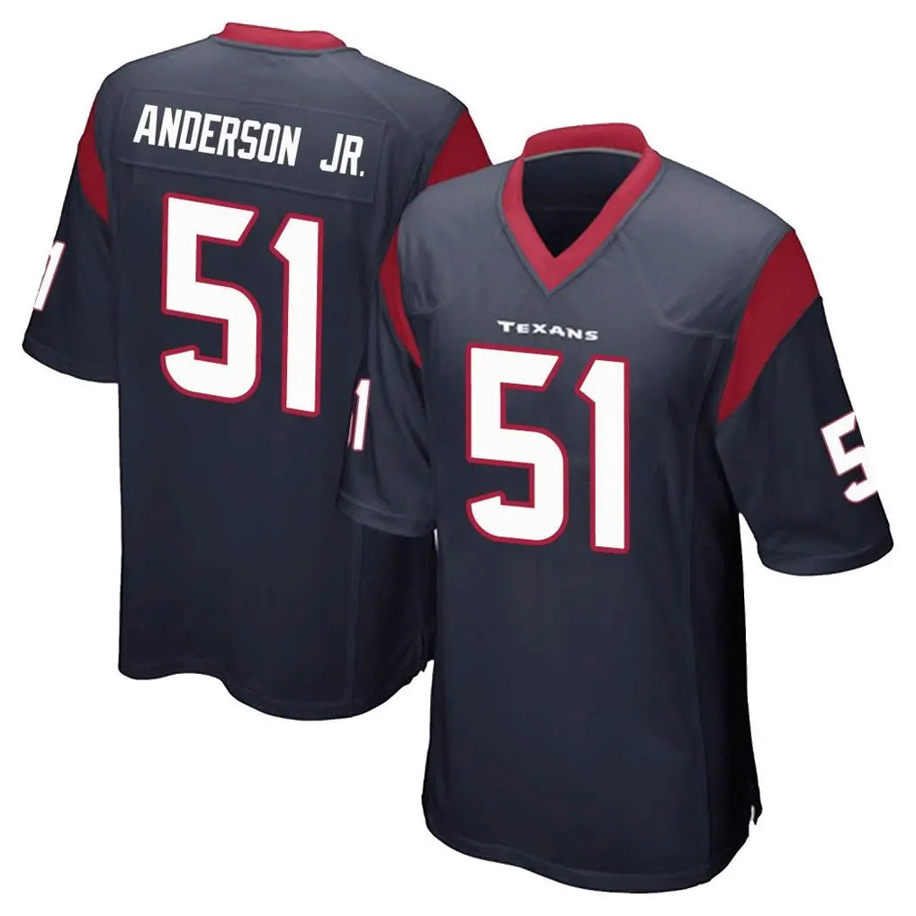 Punc H.Texans #51 Will Anderson Jr. Player Navy Home Game Stitched Jerseys