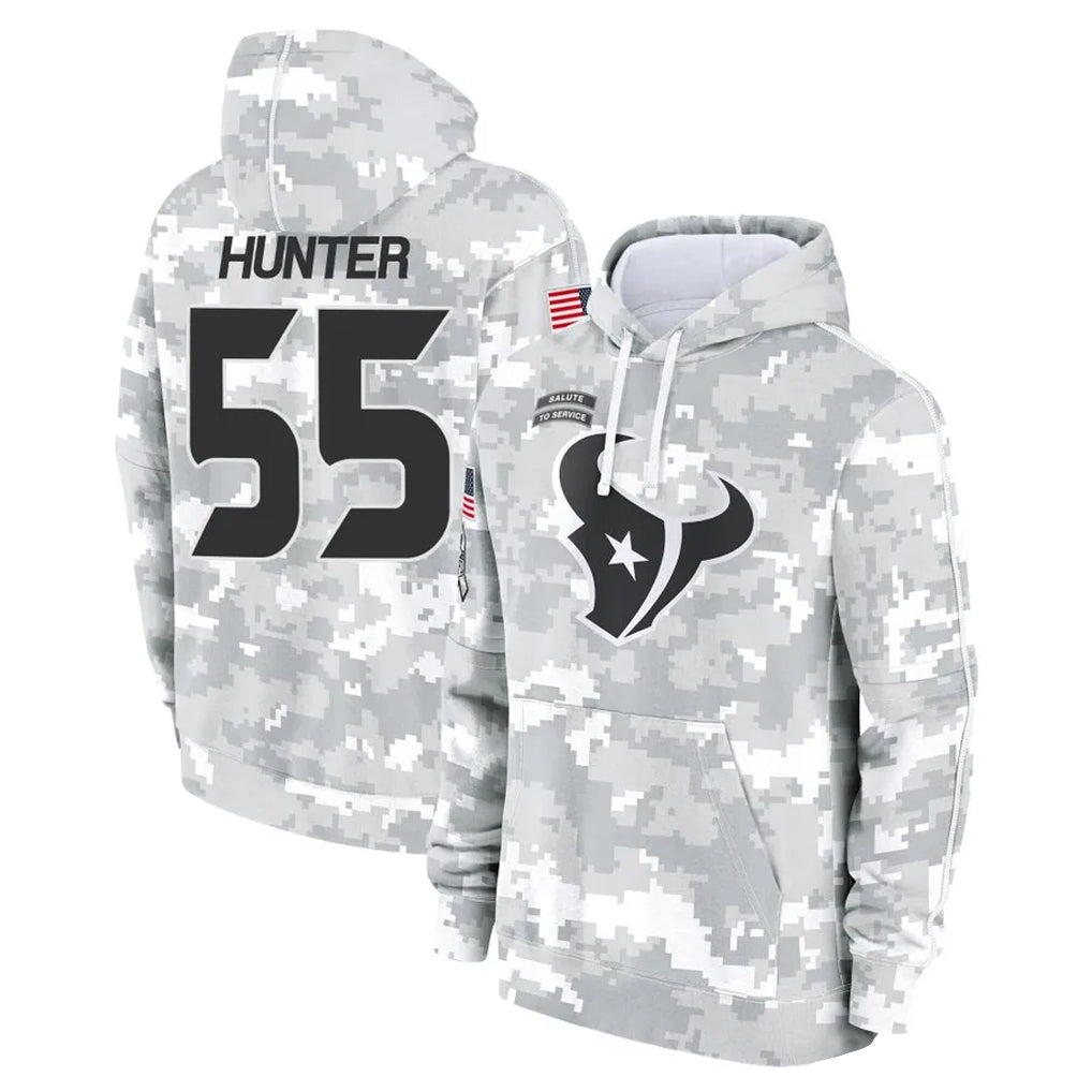 Punc H.Texans #55 Danielle Hunter Player Arctic Camo Salute to Service Hoodies Limited Game Stitched Jerseys