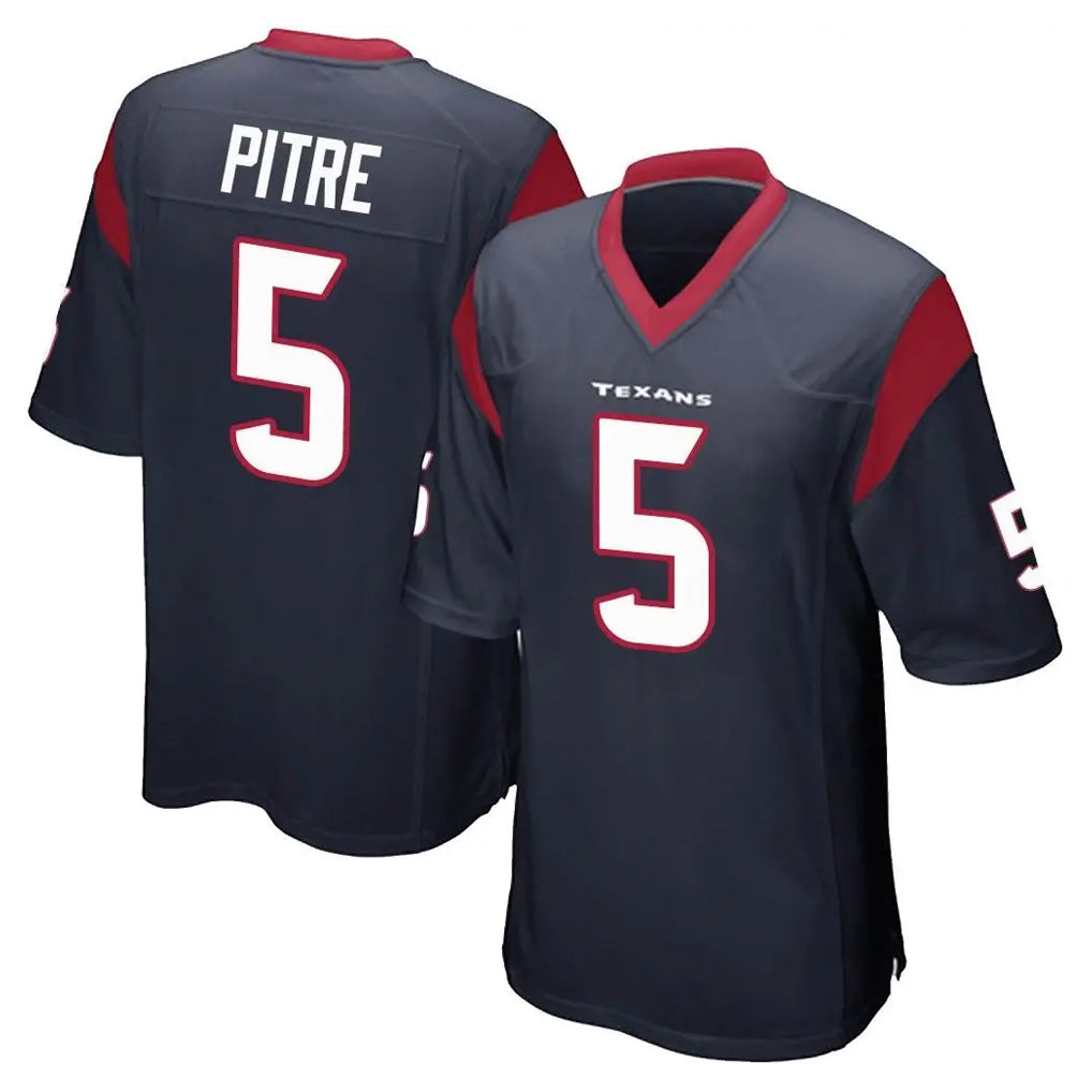 Punc H.Texans #5 Jalen Pitre Player Navy Home Game Stitched Jerseys