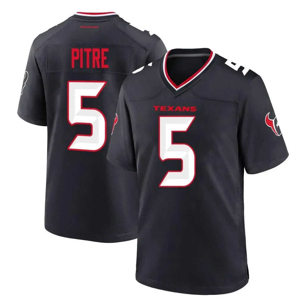Punc H.Texans #5 Jalen Pitre Player Navy Team Home Game Stitched Jerseys