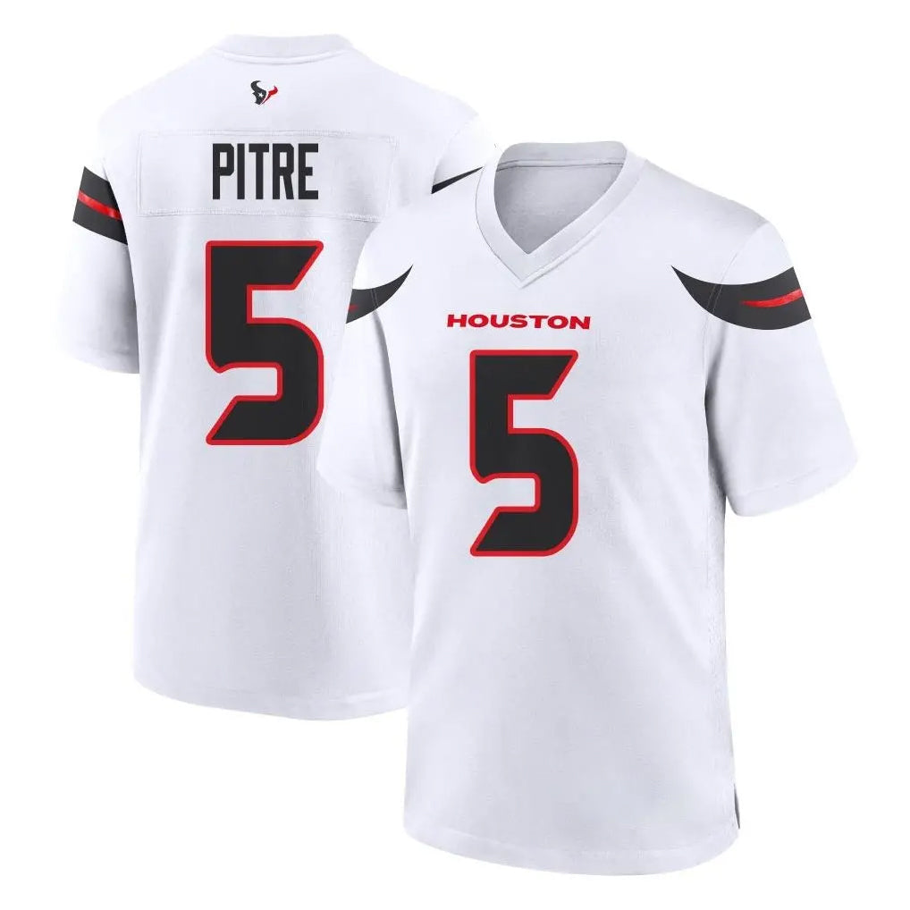 Punc H.Texans #5 Jalen Pitre Player White Home Game Stitched Jerseys
