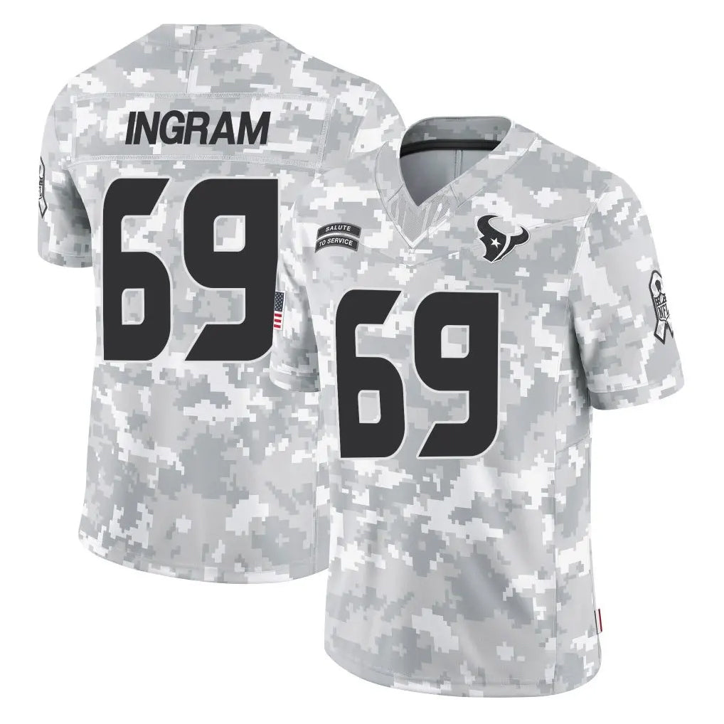 Punc H.Texans #69 Ed Ingram Player Arctic Camo Salute To Service Limited Game Stitched Jerseys