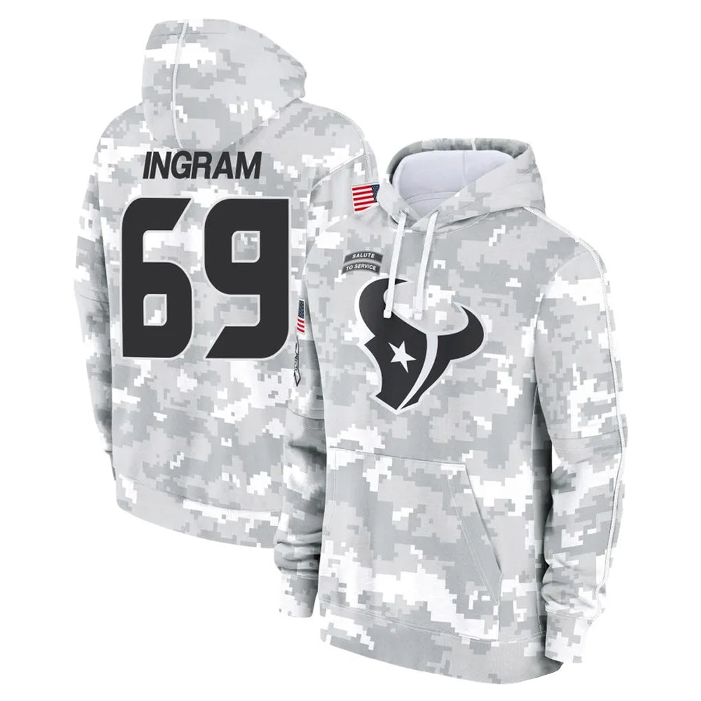Punc H.Texans #69 Ed Ingram Player Arctic Camo Salute to Service Hoodies Limited Game Stitched Jerseys