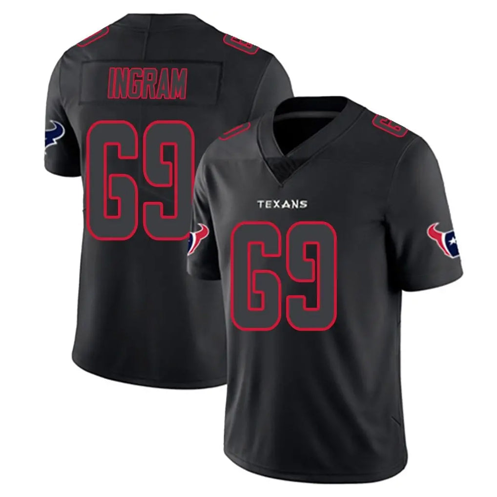 Punc H.Texans #69 Ed Ingram Player Black Impact Limited Game Stitched Jerseys
