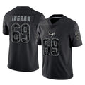 Punc H.Texans #69 Ed Ingram Player Black Reflective Limited Game Stitched Jerseys