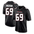 Punc H.Texans #69 Ed Ingram Player Carbon Black Fashion Home Game Stitched Jerseys