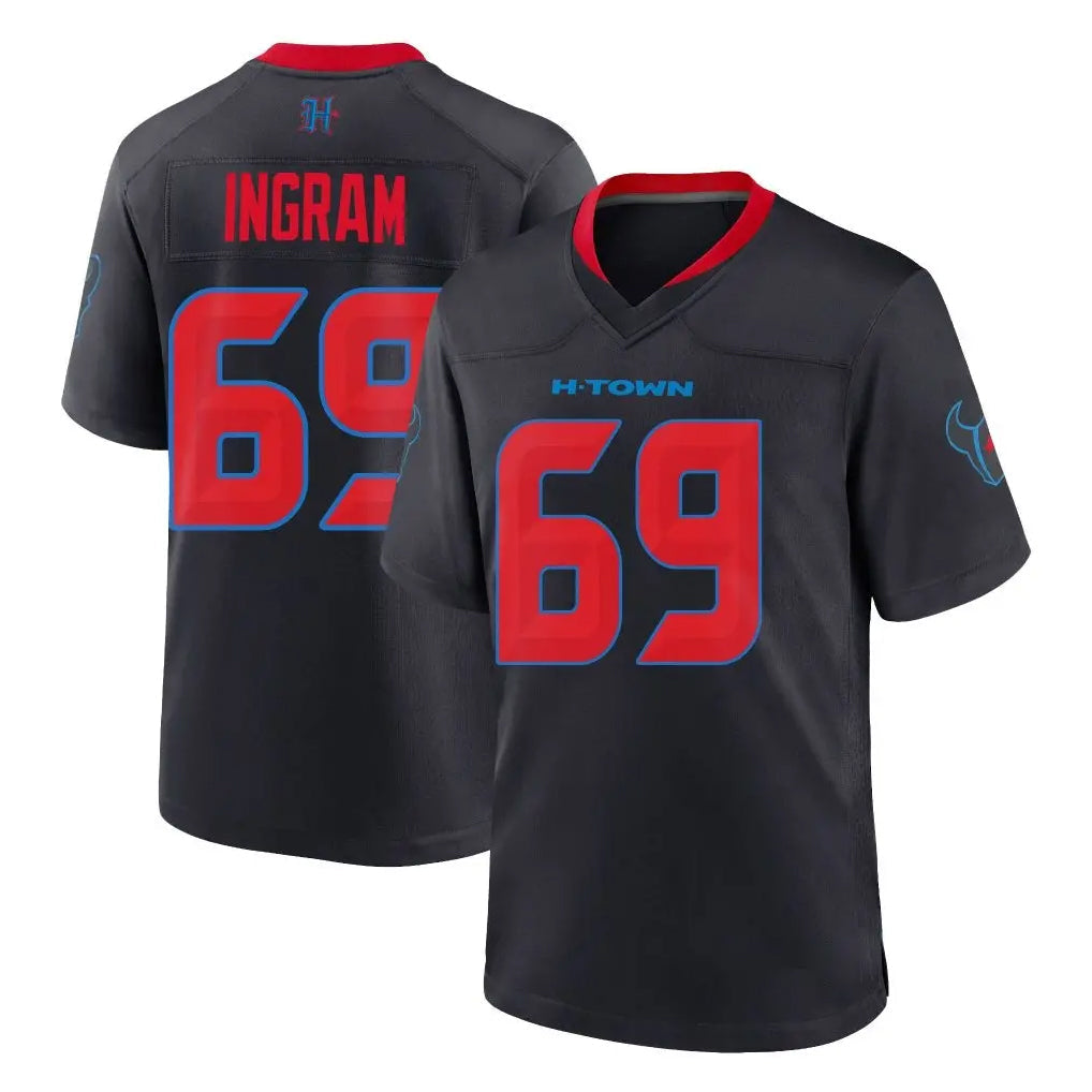 Punc H.Texans #69 Ed Ingram Player Navy 2nd Alternate Home Game Stitched Jerseys