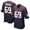 Punc H.Texans #69 Ed Ingram Player Navy Home Game Stitched Jerseys