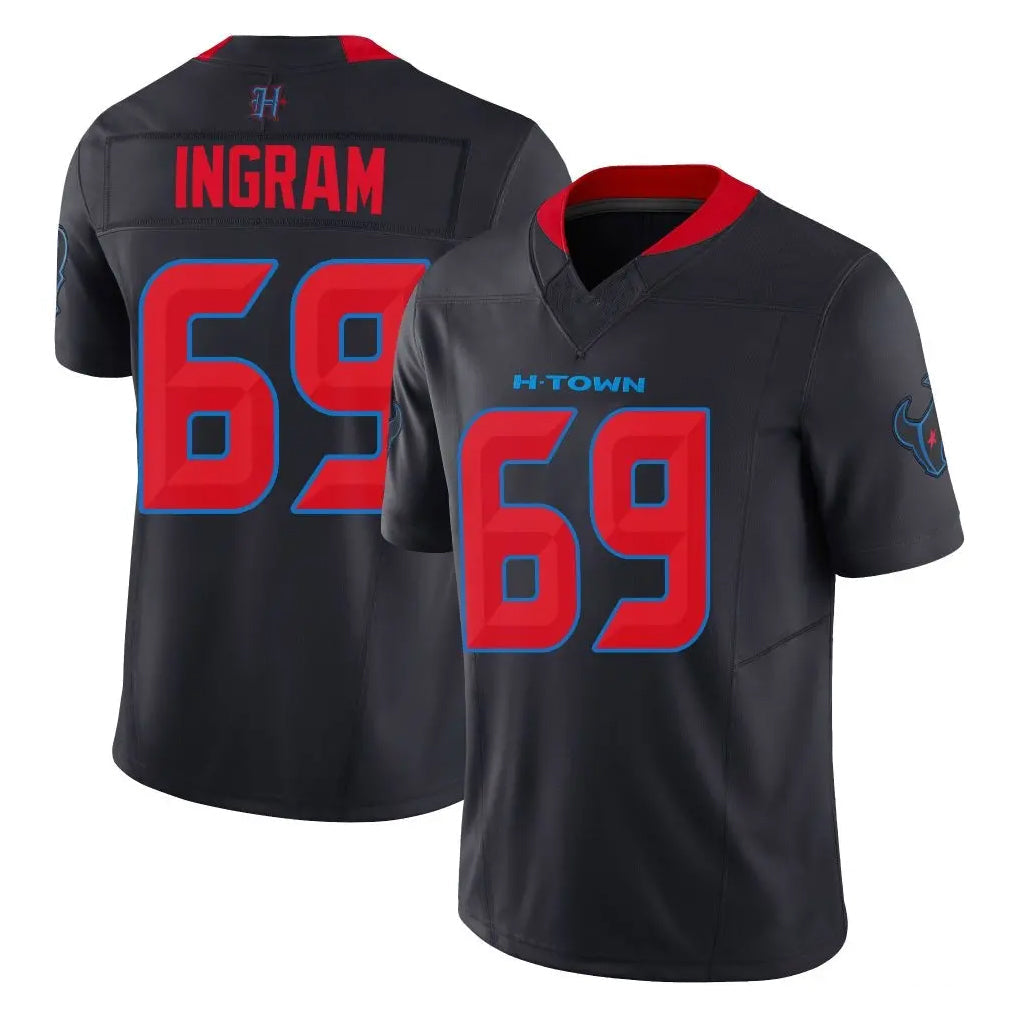 Punc H.Texans #69 Ed Ingram Player Navy Limited 2nd Alternate Vapor F.U.S.E. Home Game Stitched Jerseys
