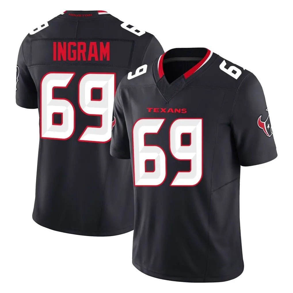 Punc H.Texans #69 Ed Ingram Player Navy Limited Alternate Vapor F.U.S.E. Home Game Stitched Jerseys