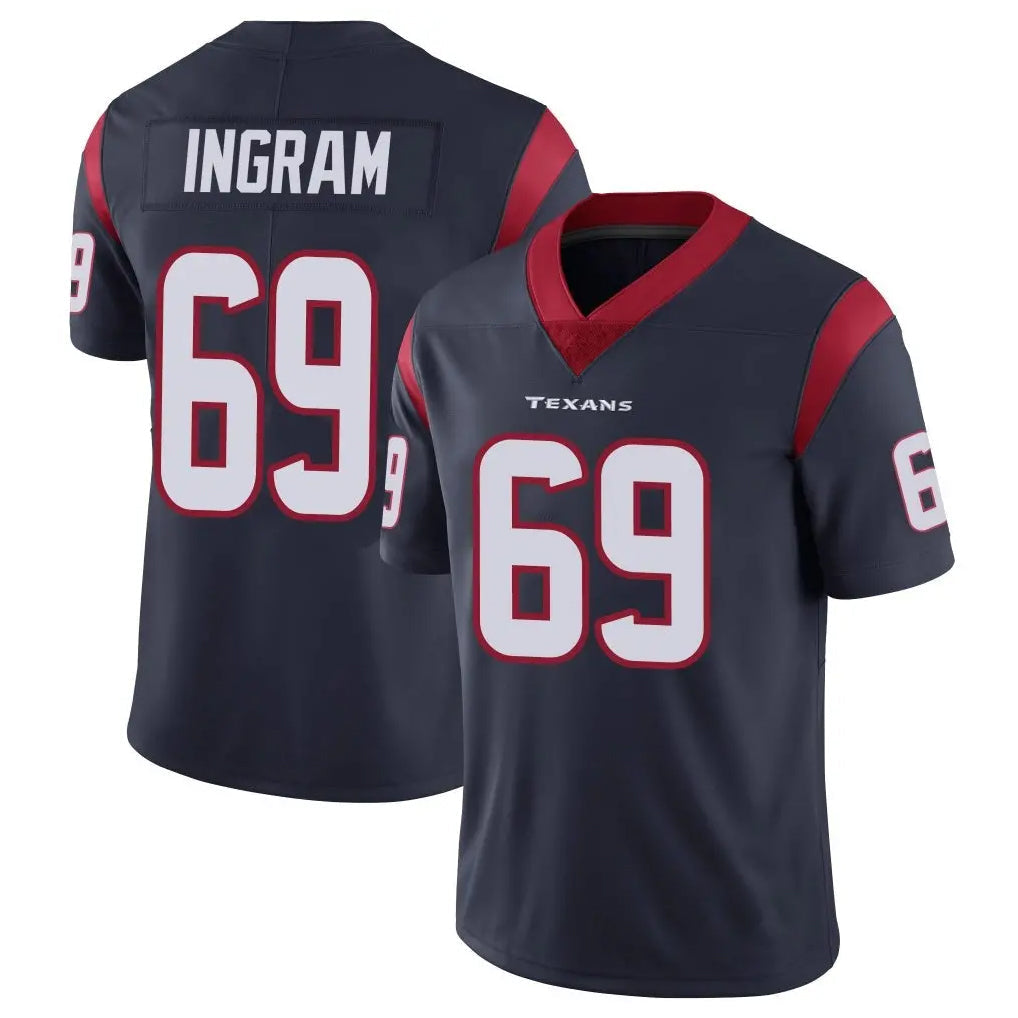 Punc H.Texans #69 Ed Ingram Player Navy Limited Vapor Untouchable Home Game Stitched Jerseys