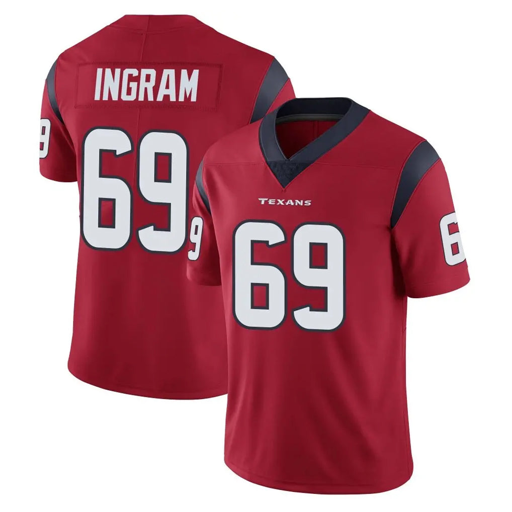 Punc H.Texans #69 Ed Ingram Player Red Limited Vapor Untouchable Home Game Stitched Jerseys