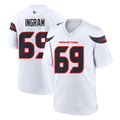 Punc H.Texans #69 Ed Ingram Player White Home Game Stitched Jerseys