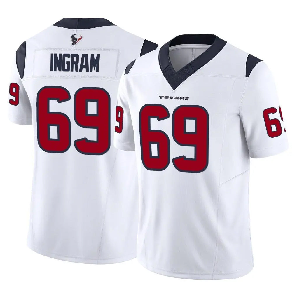 Punc H.Texans #69 Ed Ingram Player White Limited Vapor F.U.S.E. Home Game Stitched Jerseys