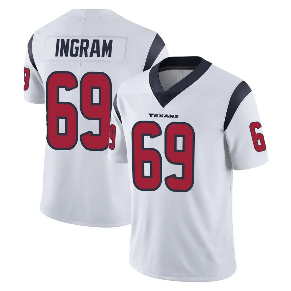 Punc H.Texans #69 Ed Ingram Player White Limited Vapor Untouchable Home Game Stitched Jerseys