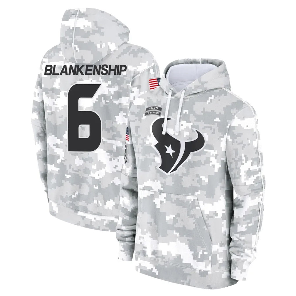 Punc H.Texans #6 Reed Blankenship Player Arctic Camo Salute to Service Hoodies Limited Game Stitched Jerseys