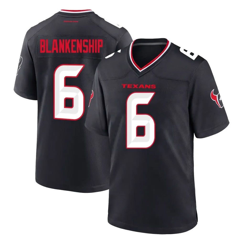 Punc H.Texans #6 Reed Blankenship Player Navy Team Home Game Stitched Jerseys