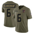 Punc H.Texans #6 Reed Blankenship Player Olive 2025 Salute To Service Limited Game Stitched Jerseys