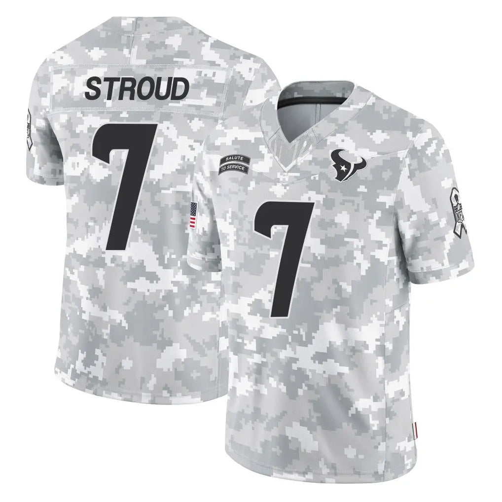 Punc H.Texans #7 CJ Stroud Player Arctic Camo Salute To Service Limited Game Stitched Jerseys