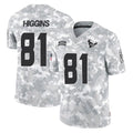 Punc H.Texans #81 Jayden Higgins Player Arctic Camo Salute To Service Limited Game Stitched Jerseys