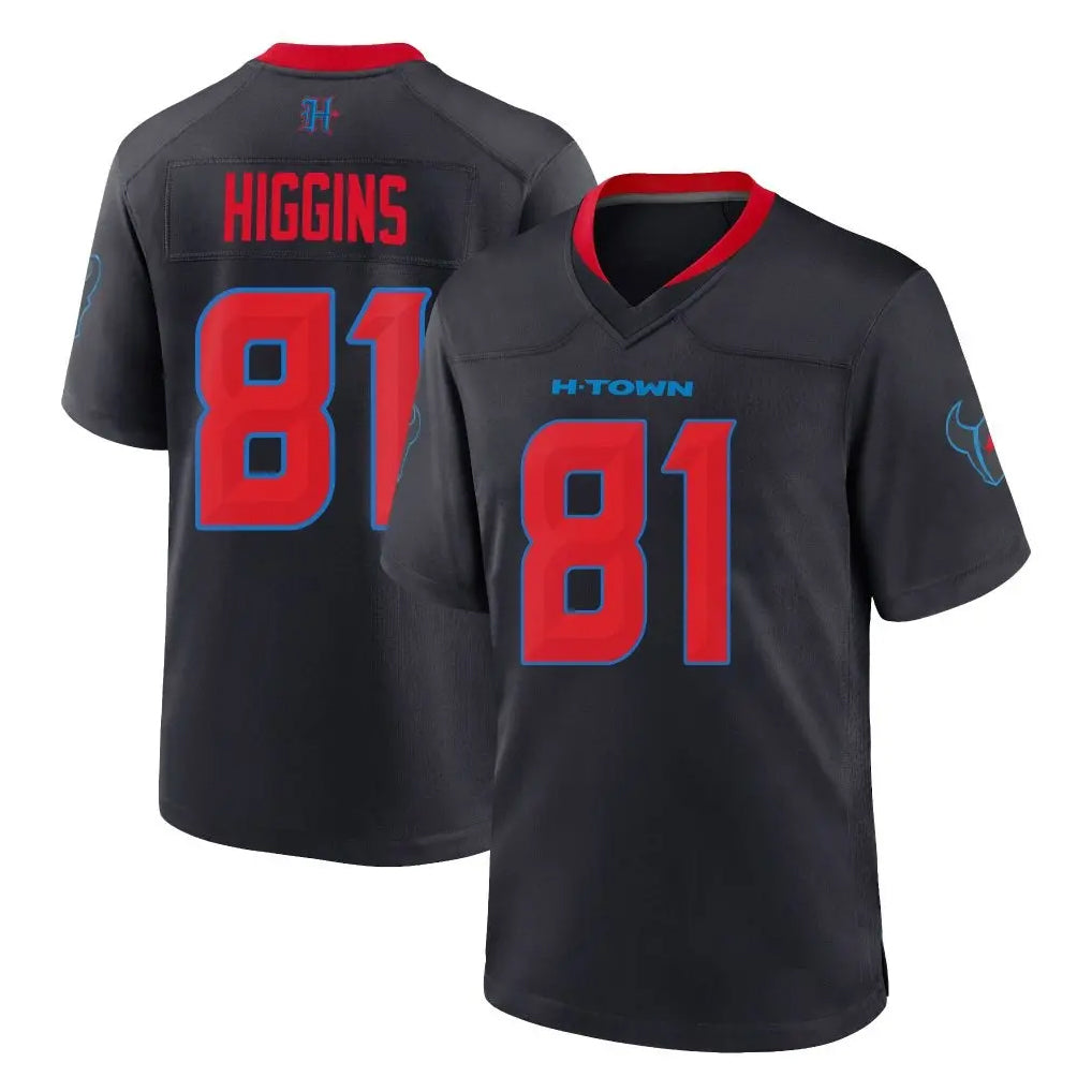 Punc H.Texans #81 Jayden Higgins Player Navy 2nd Alternate Home Game Stitched Jerseys