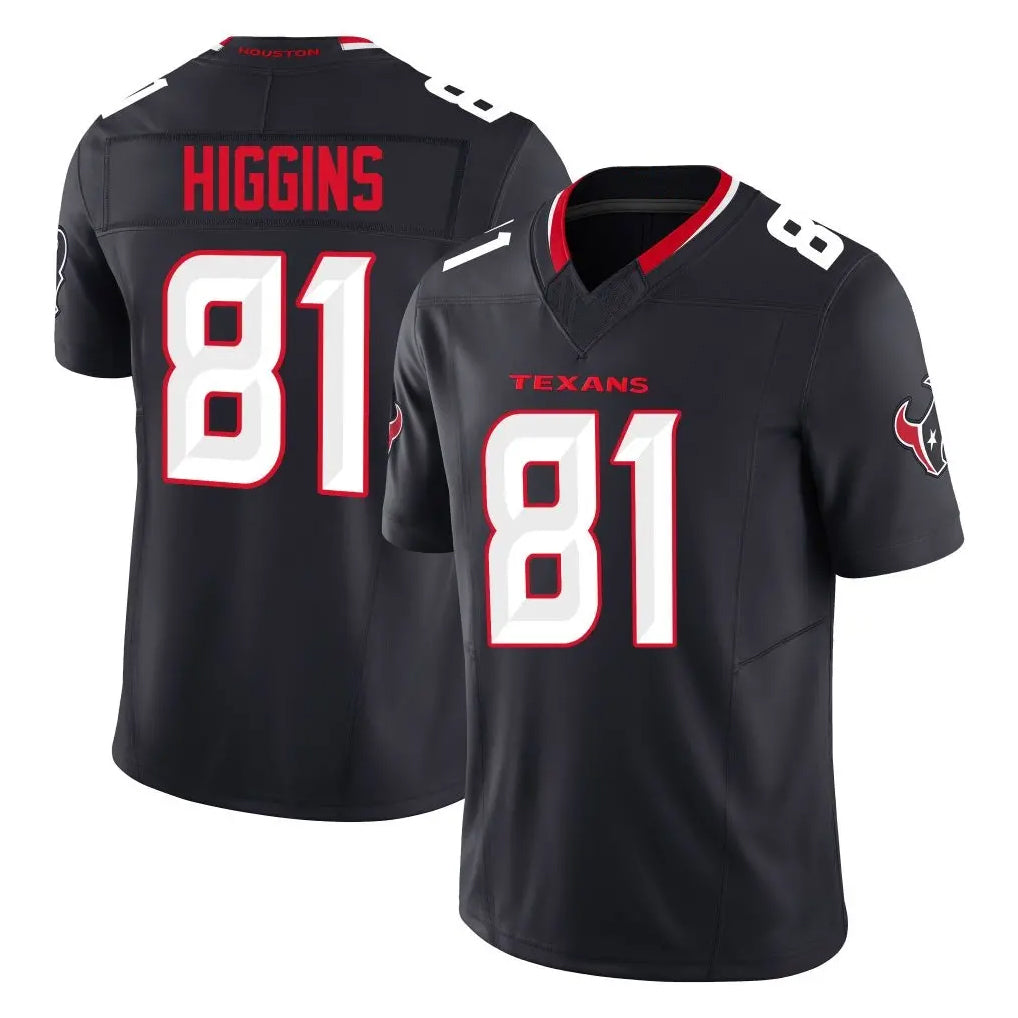 Punc H.Texans #81 Jayden Higgins Player Navy Limited Alternate Vapor F.U.S.E. Home Game Stitched Jerseys