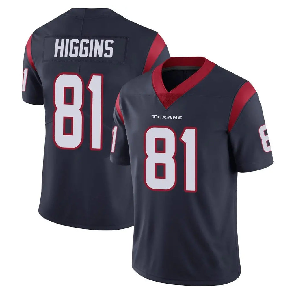 Punc H.Texans #81 Jayden Higgins Player Navy Limited Vapor Untouchable Home Game Stitched Jerseys