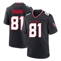 Punc H.Texans #81 Jayden Higgins Player Navy Team Home Game Stitched Jerseys