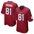 Punc H.Texans #81 Jayden Higgins Player Red Home Game Stitched Jerseys