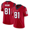 Punc H.Texans #81 Jayden Higgins Player Red Limited Vapor F.U.S.E. Home Game Stitched Jerseys