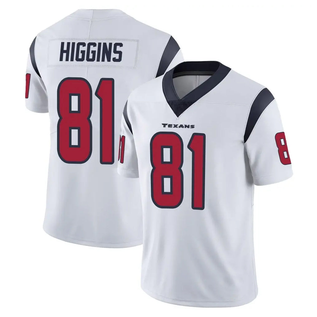 Punc H.Texans #81 Jayden Higgins Player White Limited Vapor Untouchable Home Game Stitched Jerseys