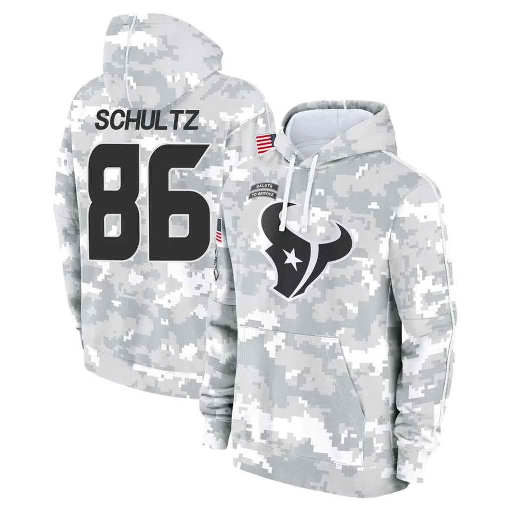 Punc H.Texans #86 Dalton Schultz Player Arctic Camo Salute to Service Hoodies Limited Game Stitched Jerseys