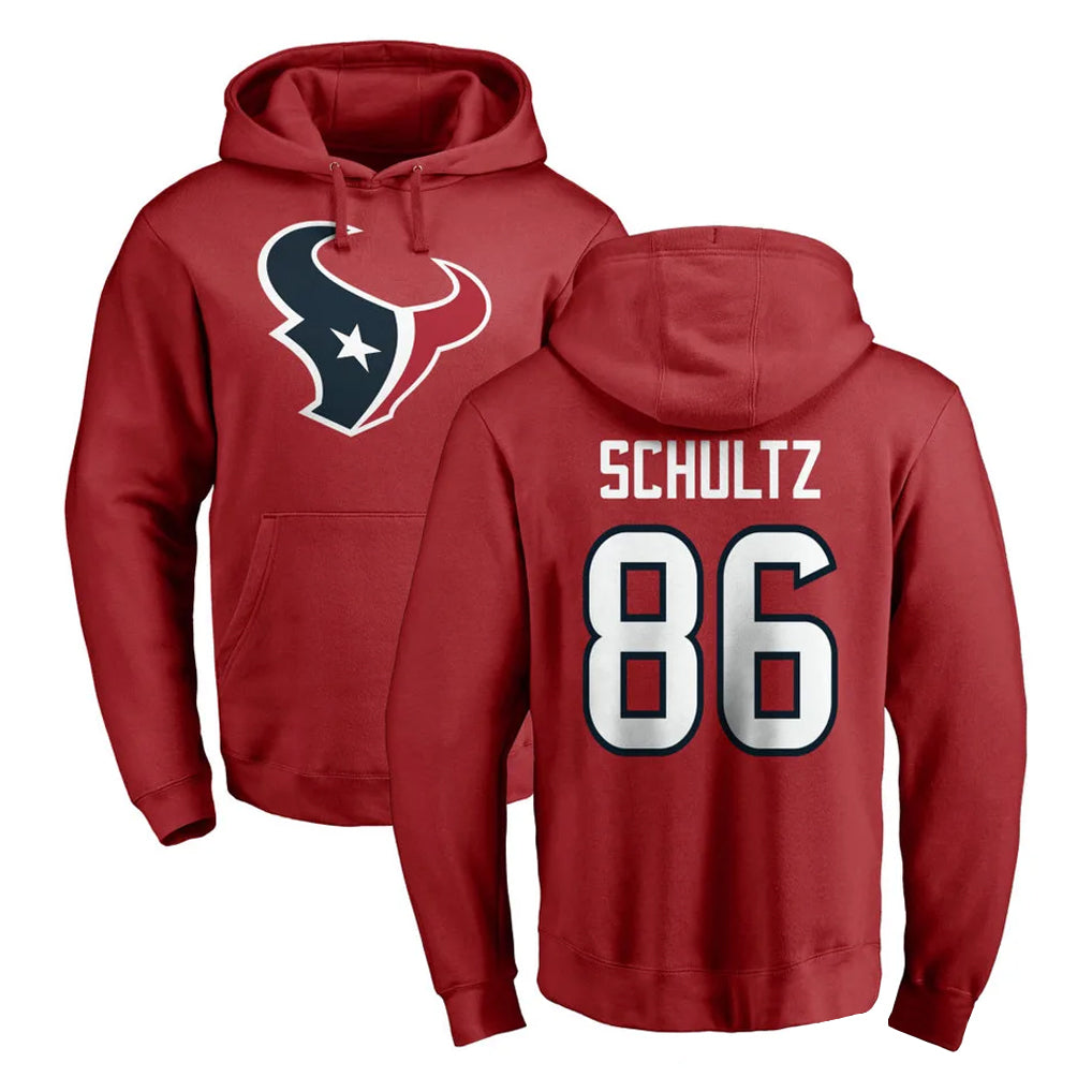 Punc H.Texans #86 Dalton Schultz Player Red Pro Line Pullover Hoodie Limited Game Stitched Jerseys