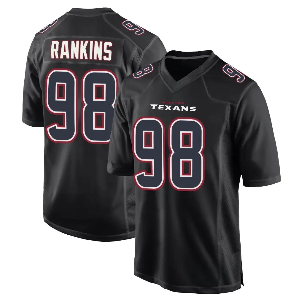 Punc H.Texans #98 Sheldon Rankins Player Black Fashion Home Game Stitched Jerseys