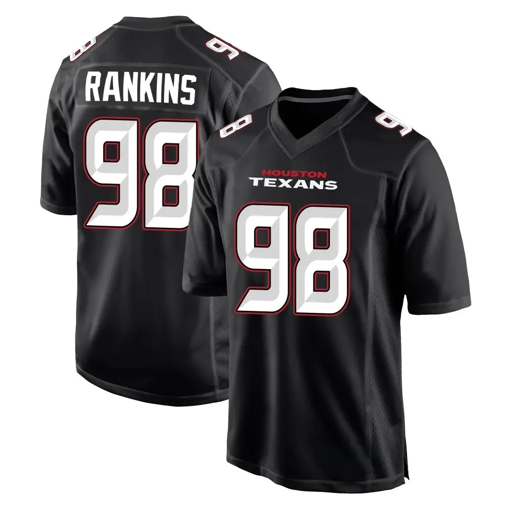 Punc H.Texans #98 Sheldon Rankins Player Carbon Black Fashion Home Game Stitched Jerseys