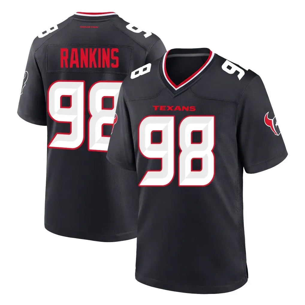 Punc H.Texans #98 Sheldon Rankins Player Navy Team Home Game Stitched Jerseys