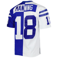 Punc IN.Colts #18 Peyton Manning Mitchell & Ness Royal White 1998 Split Legacy Replica Stitched Puhic Jersey