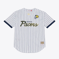 Punc I.Pacers Mitchell & Ness White Head Coach Pinstripe Mesh Full-Button Baseball Jerseys
