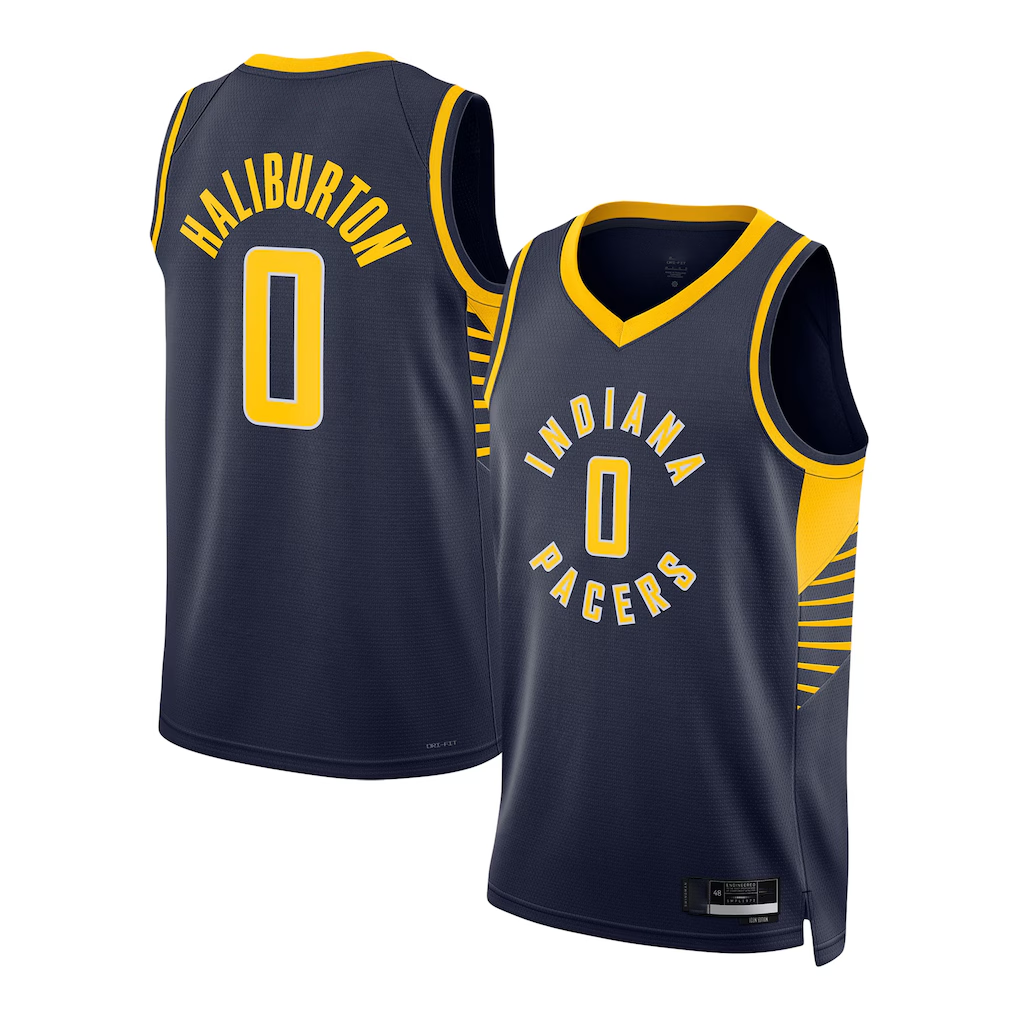 Punc I.Pacers #0 Tyrese Haliburton Navy Swingman Jerseys - Icon Edition