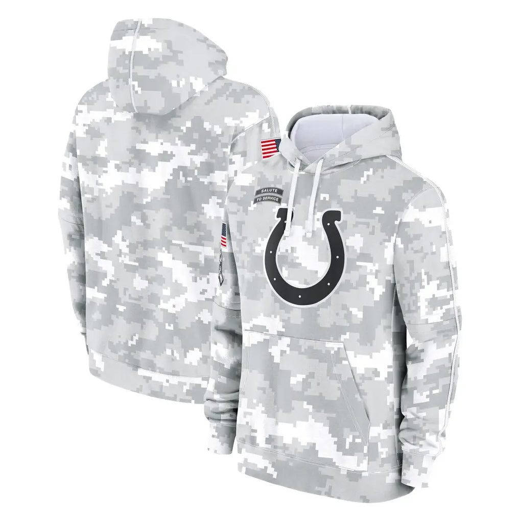 Punc IN.Colts Arctic Camo Salute to Service Hoodies Limited Game Blank Player Stitched Jerseys