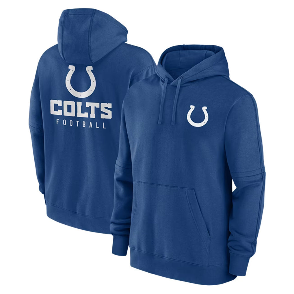 Punc IN.Colts Blue Sideline Club Fleece Long Sleeve Hoodie Limited Blank Player Stitched Jerseys